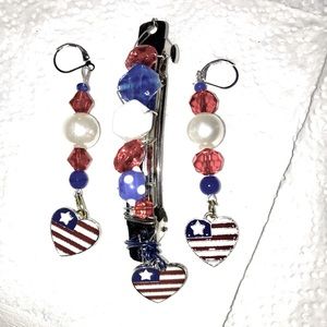 Hair barrette and matching earings